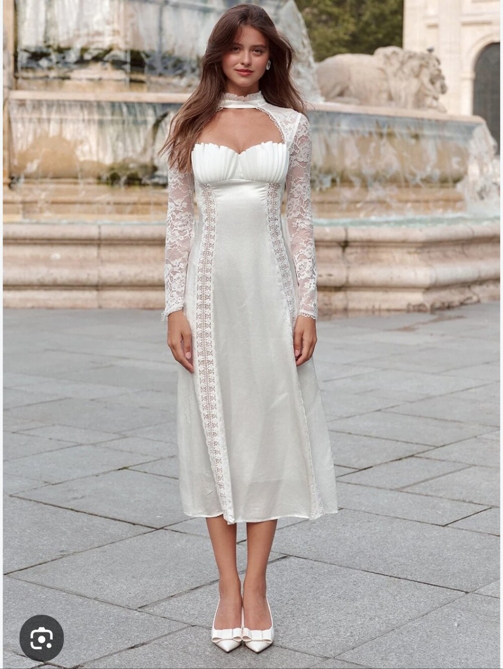 Lacemade Moonlight Hera Dress Midi Romantic White Long-Sleeve Lace XL Fairy NWT